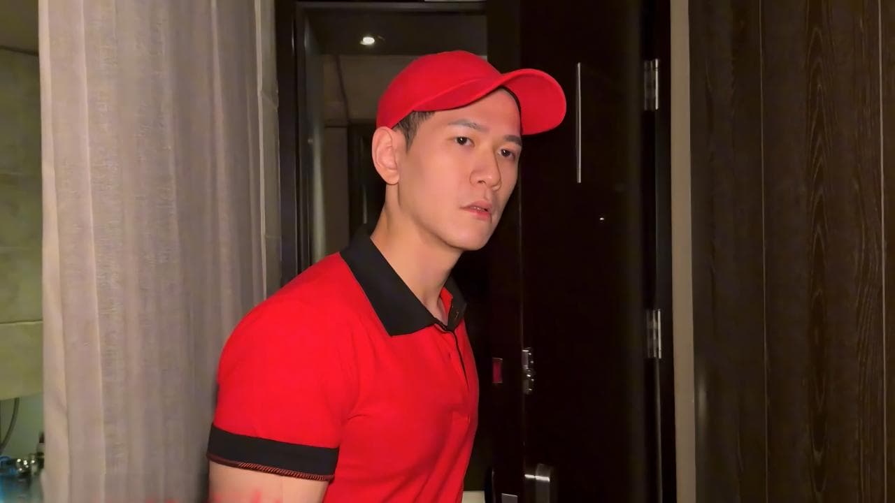 porn gay Threesome with handsome delivery man
